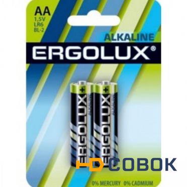 Фото Ergolux LR6 Alkaline BL-2 (батарейка,1.5В)