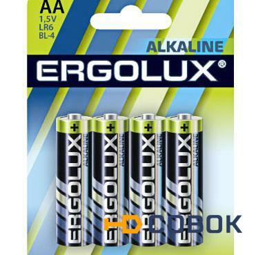 Фото Батарейки R06 PRORAB Батарейка Ergolux Alkaline LR06 AA BL-4