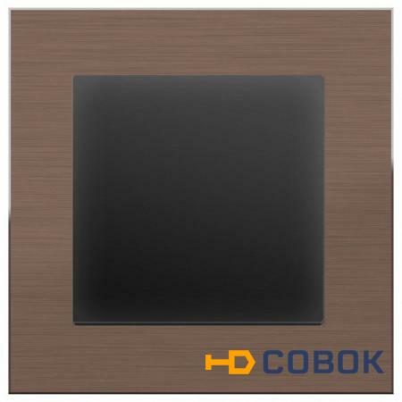 Фото Выключатель одноклавишный без рамки Aluminium (Черный матовый) WL08-SW-1G-LED+WL08-SW-1G; a029851