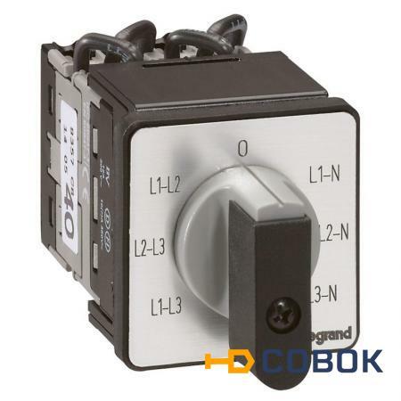 Фото Переключатель электроизмерительных приборов для вольтметра PR 12 4 контакта с нейтралью крепление на дверце;014652