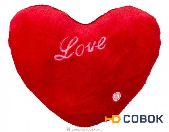 Фото Декоративная подушка сердце красное love 30х26х10 см