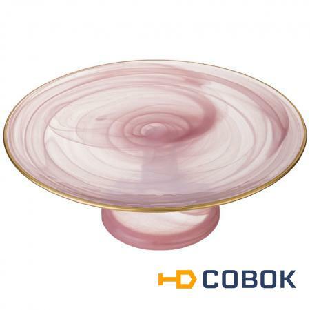 Фото Тортовница "pop" цвет:розовый диаметр=28 см высота=10 см Dekor Cam (484-634)