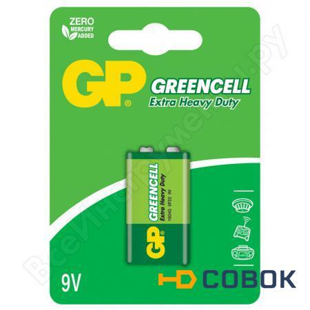 Фото Батарейка Крона Greencell 6F22 1шт GP 1604G-BC1/1604G-CR1