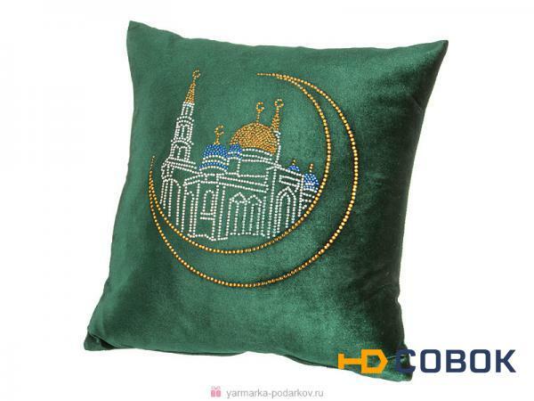 Фото Декоративная подушка 35х35 московская соборная мечеть зелёная