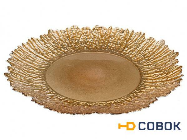 Фото Блюдо "мониста золотая" диаметр=33 см Dalian Hantai (228-033)