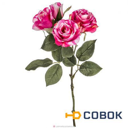 Фото Цветок искусственный розовая роза длина 38см,