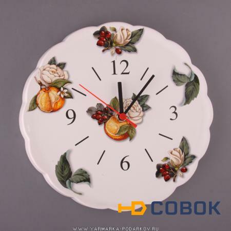 Фото Часы настенные апельсины и розы диам. 29,5 см