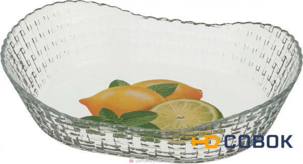 Фото Блюдо для слоеных салатов лимоны 26х18 см,