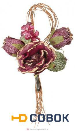 Фото Цветок искусственный роза длина 23 см на клипсе