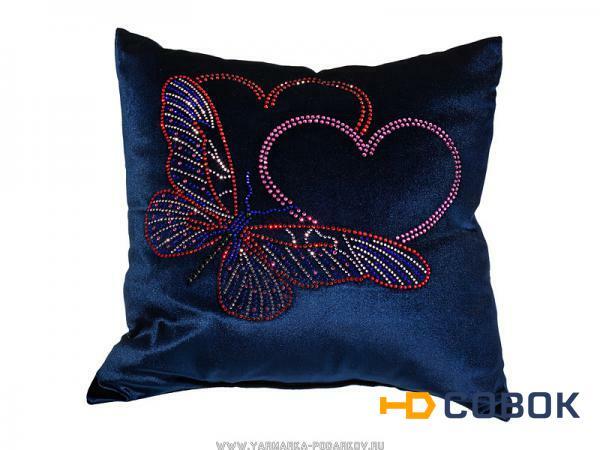 Фото Декоративная подушка 35х35 бабочка любви 