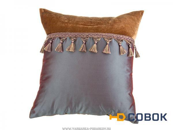Фото Декоративная подушка серия рококо 36х36 см ,фиолетовая тафта/золотой бархат