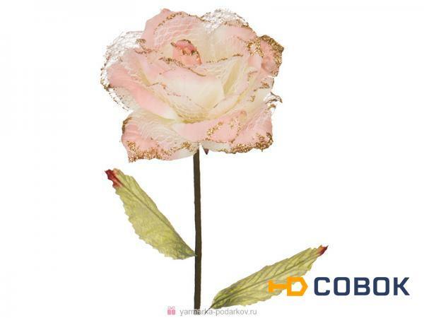 Фото Цветок искусственный роза диаметр 13 см
