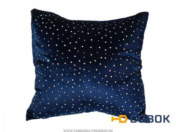 Фото Подушка декоративная 35х35 звездное небо стразы