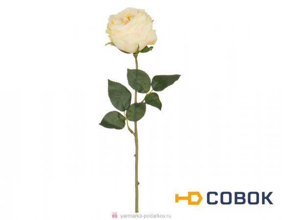 Фото Цветок искусственный желтая роза длина 50 см,