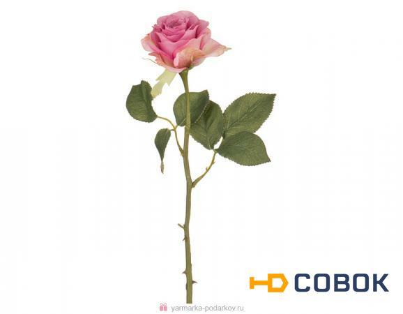 Фото Цветок искусственный роза лавандовая длина 38 см,