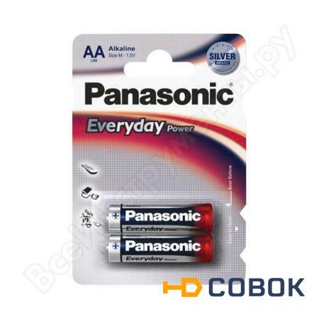 Фото Щелочная батарейка LR6 AA Everyday Power Standard 1.5В бл/2 Panasonic 5410853024705