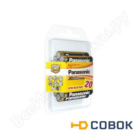 Фото Щелочная батарейка LR03 AAA Alkaline Power 1.5В бл/20 широкий Panasonic 5410853043157