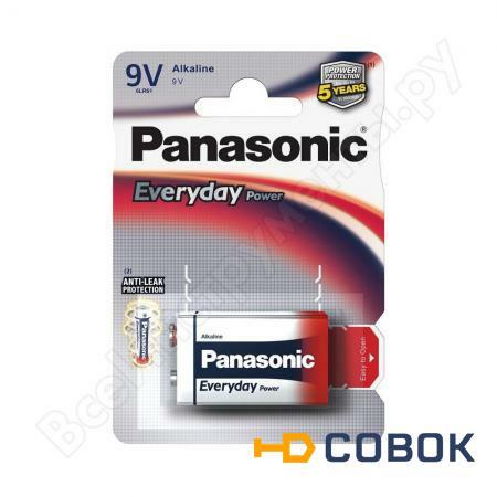 Фото Щелочная батарейка 6LR61 Everyday Power Standard 9В бл/1 Panasonic 5410853024798