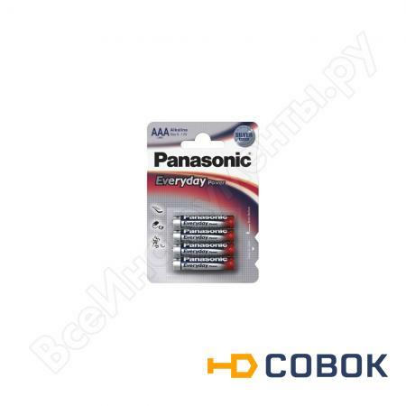 Фото Щелочная батарейка LR03 AAA Everyday Power Standard 1.5В бл/4 Panasonic 5410853024767