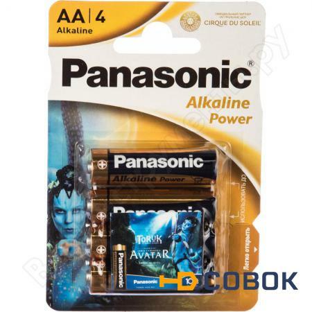 Фото Щелочная батарейка LR6 AA Alkaline 1.5В бл/4 Panasonic 5410853055815