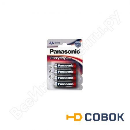 Фото Щелочная батарейка LR6 AA Everyday Power Standard 1.5В бл/4 Panasonic 5410853024712