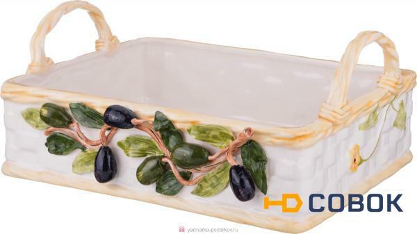 Фото Изделие декоративное корзина с оливками 39х31х17 см