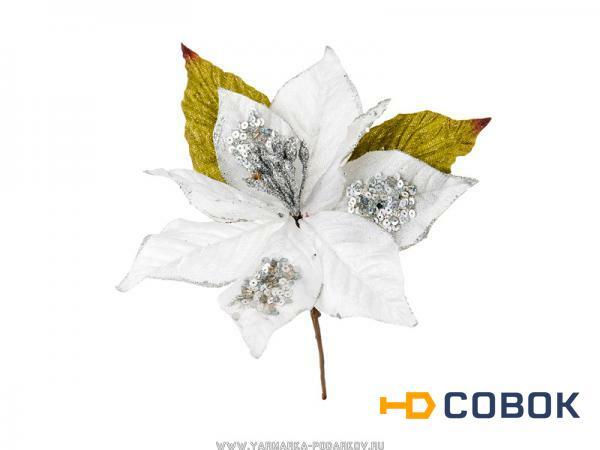 Фото Цветок искусственный пуансетия длина 25 cm. на клипсе