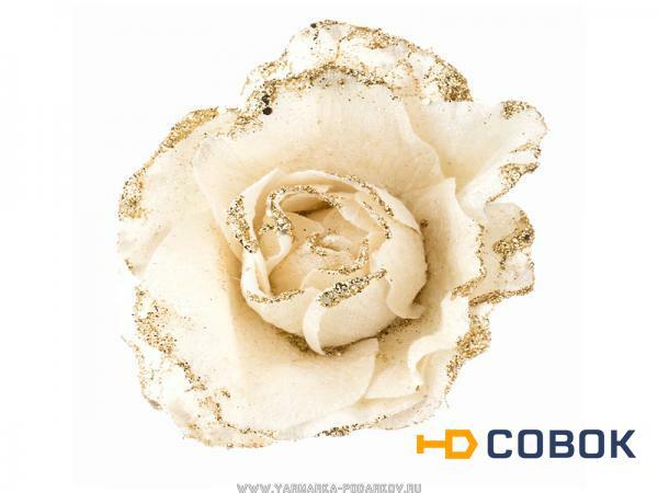 Фото Цветок искусственный роза диаметр 15 cm. на клипсе