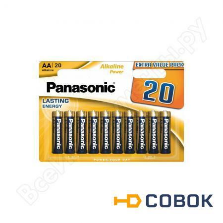 Фото Щелочная батарейка LR6 AA Alkaline Power 1.5В бл/20 широкий Panasonic 410853043133