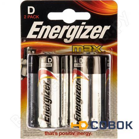 Фото Щелочная батарейка LR20 D MAX 1.5В бл/2 ENERGIZER 7638900410457