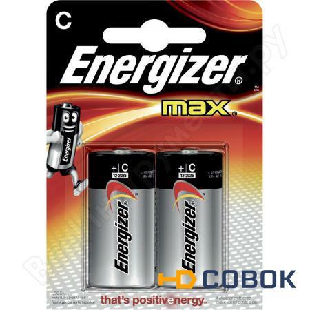 Фото Щелочная батарейка LR14 C MAX 1.5В бл/2 ENERGIZER 7638900410402
