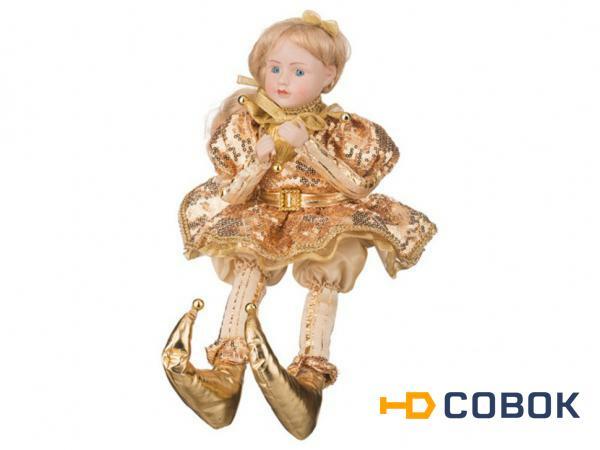 Фото Декоративное украшение музыкальное "девочка в золотом платье" высота=41 см Polite Crafts&gifts (856-006)