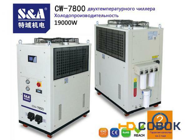 Фото CW-7800ET Холодопроизводительность двухтемпературного чиллера 19kw