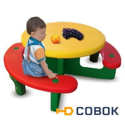 Фото Детский стол с лавочками L-503