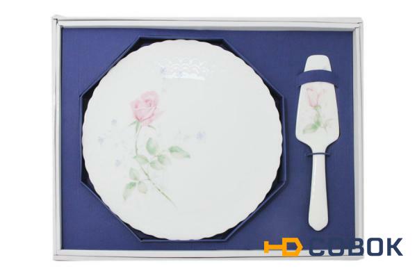 Фото Набор для торта: блюдо + лопатка Апрельская роза - N9113-51159AL Narumi