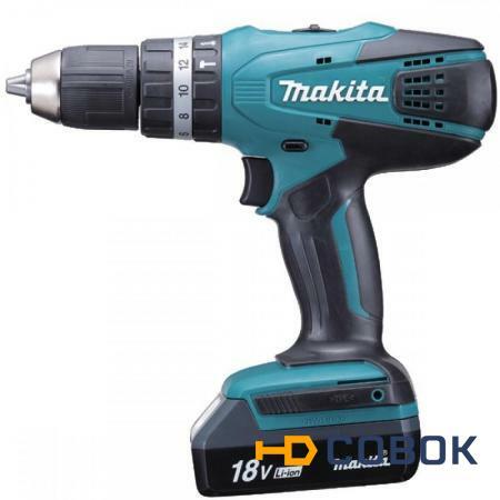 Фото Аккумуляторная дрель-шуруповерт Makita HP457DWE