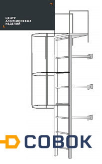 Фото Лестница вертикальная пожарная с ограждением АЛВ-о-АЛВ-о-12