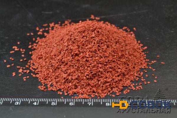 Фото Цветной кварцевый дробленый песок красный 0,7-1,2 мм