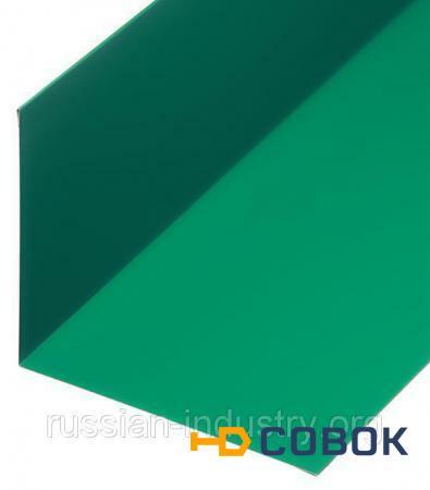 Фото Планка примыкания для металлочерепицы 130х160 мм 2 м зеленая RAL 6005