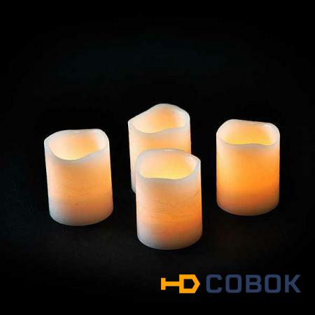 Фото Декор набор свечей б/о теплый свет 6,5*5 см
