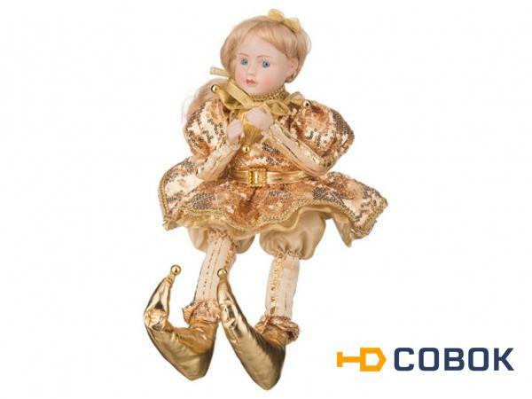 Фото Декоративное украшение музыкальное "девочка в золотом платье" высота=41 см Polite Crafts&gifts (856-006)