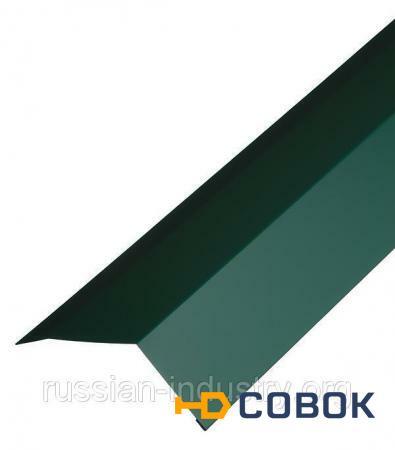 Фото Планка карнизная для металлочерепицы 100х65 мм 2 м зеленая RAL 6005
