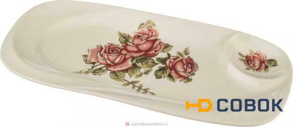 Фото Блюдо для шашлыка корейская роза 33х15 см,
