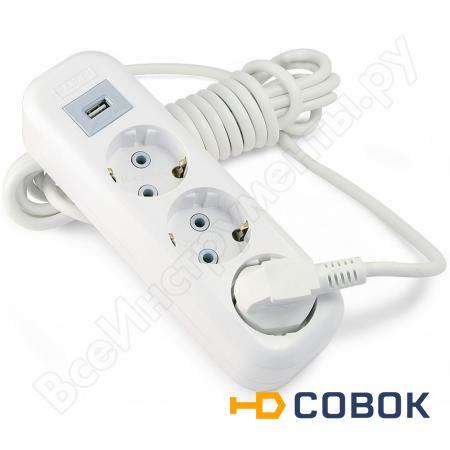 Фото Сетевой удлинитель У3-Е-USB-05 3-местный с з/к 250В 16А