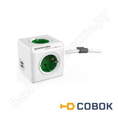 Фото Сетевой удлинитель Allocacoc PowerCube Extended USB GREEN 1402GN/DEEUPC