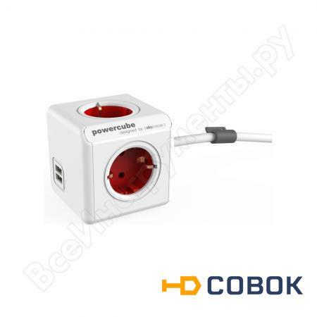 Фото Сетевой удлинитель Allocacoc PowerCube Extended USB RED 1402RD/DEEUPC