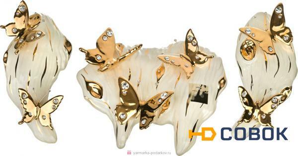 Фото Набор настенных декоративных украшений бабочки 26х13х8 см,