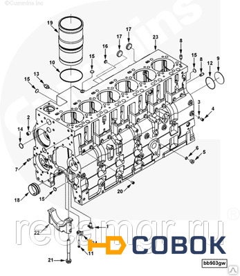 Фото Заглушка блока цилиндров Cummins ISB 3900958 3905369