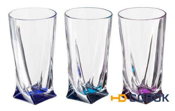 Фото Набор стаканов для сока из 6 шт. "квадро декорейшн 72r93" 350 мл. высота=15 см. CRYSTALITE (669-048)