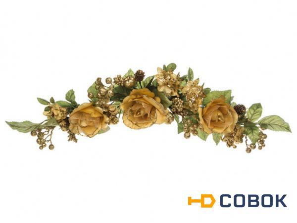 Фото Каминное украшение розы/гортензии/ягоды золото длина=50 см. Huajing Plastic (864-031)